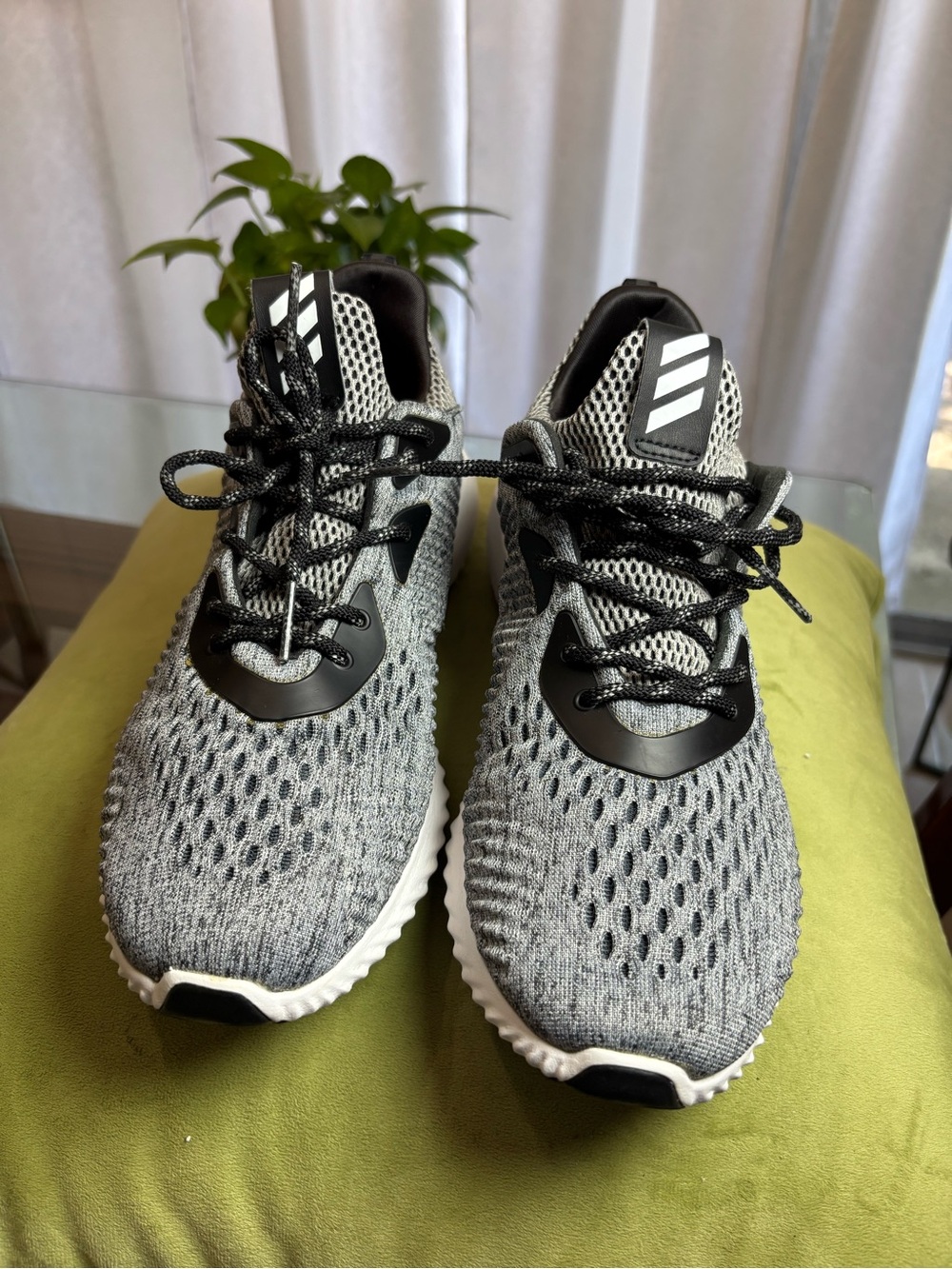 adidas Grey and Black Knit Athletic Sneakers - Picture 3 of 11